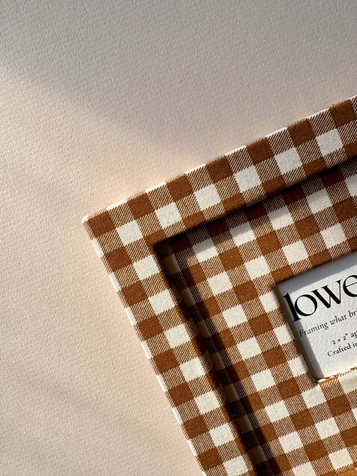 The Square - Hazelnut Gingham Fabric Frame