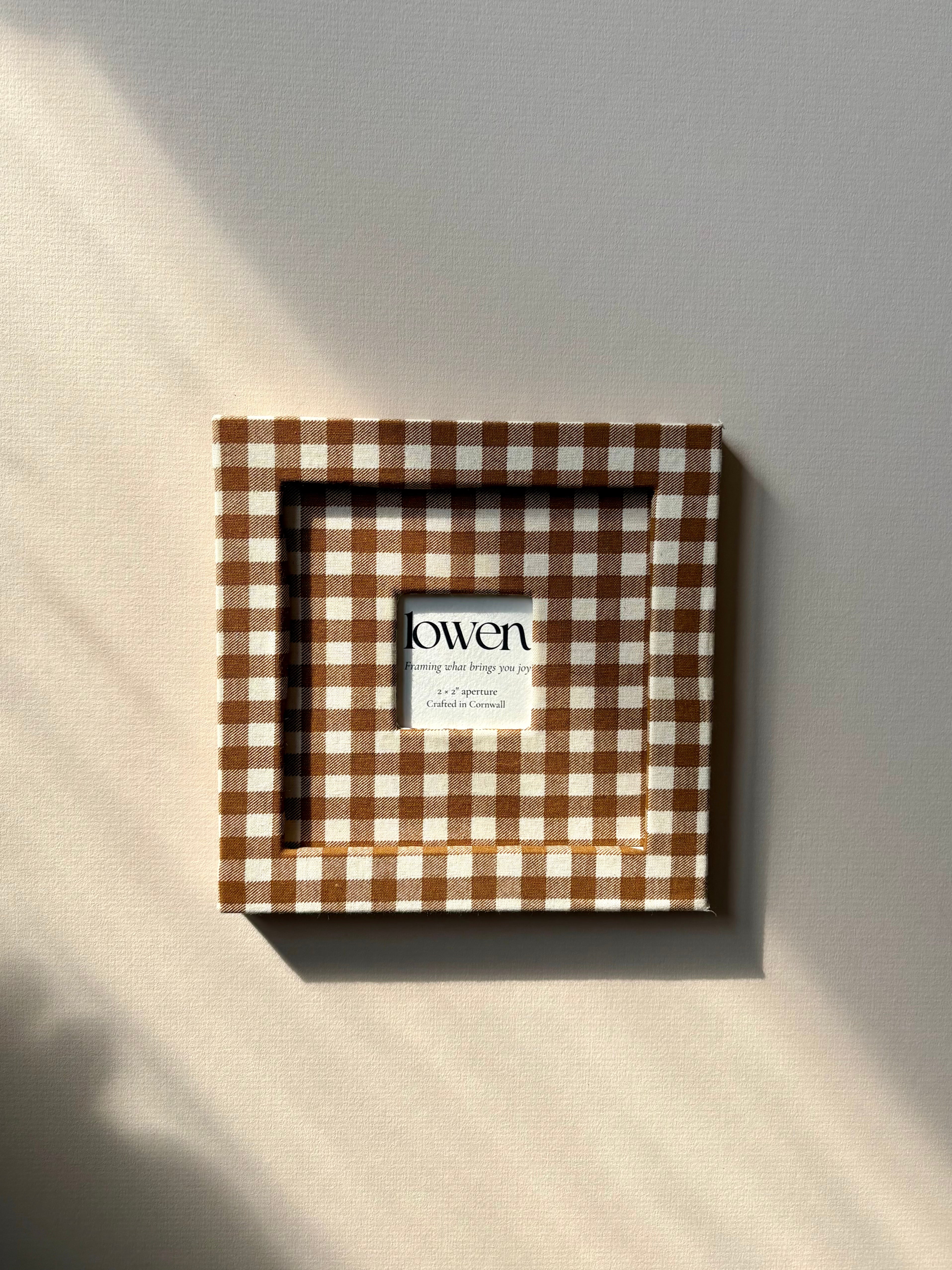 The Square - Hazelnut Gingham Fabric Frame