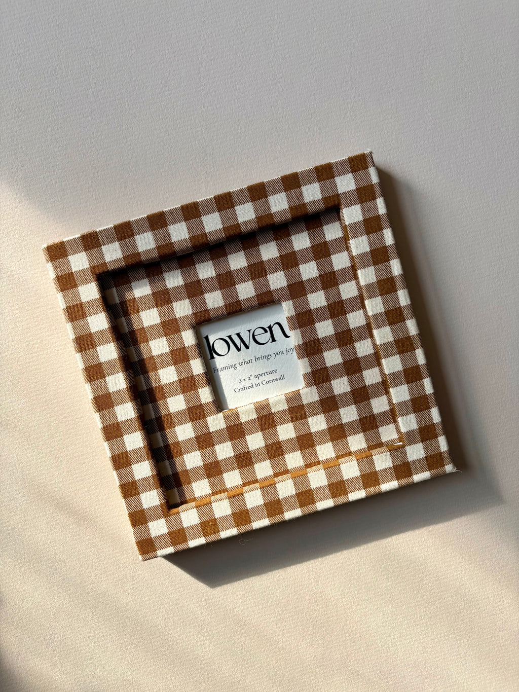 The Square - Hazelnut Gingham Fabric Frame